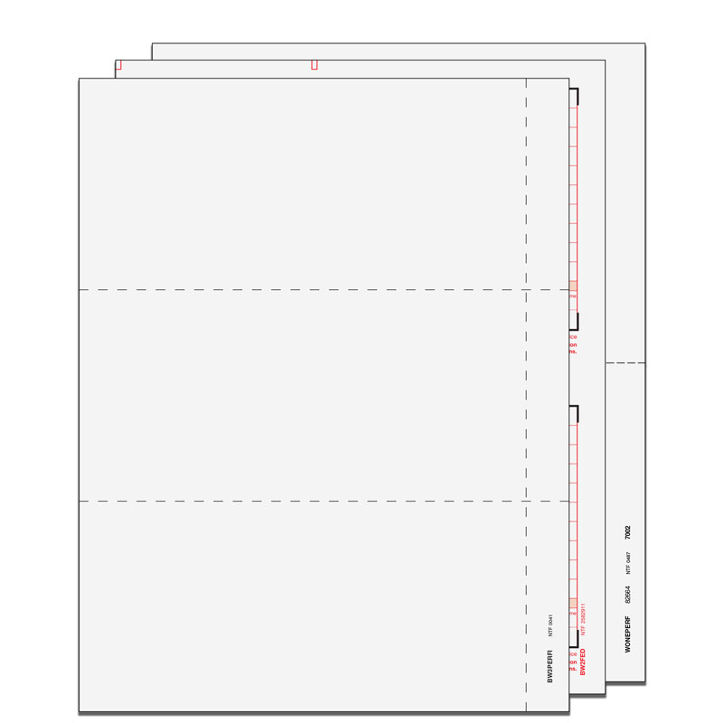 3-up Blank W-2 Packaged Set with Instructions 3/4