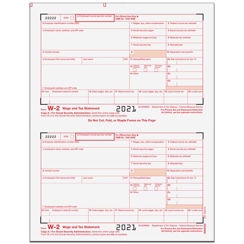W-2 Employer Federal Copy A