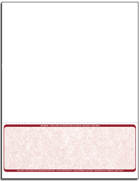 11 inch Laser Form Stock   Form on Bottom Maroon Perforation at 7 1/2 inch